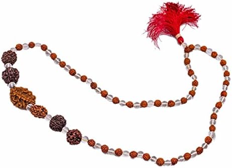 2 3 4 5 6 7 MUKHI RUDRAKSHA RUDRAKSH SPATIK Crystal JAPA MALA Necklace Chain OM