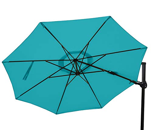 Mendler Gastronomie-Ampelschirm HWC-A39, Sonnenschirm, schwenkbar drehbar Ø 3,5m Polyester/Alu 34kg - türkis ohne… – Bild 8