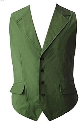 Chong Sheng Men's Knight Joker Costume Green Vest Halloween Cosplay Outfit