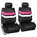 FH Group PU006115 Varsity Spirit PU Leather Seat Covers (Purple) Full Set with GIFT - Universal Fit for Trucks, SUVs, and Vans