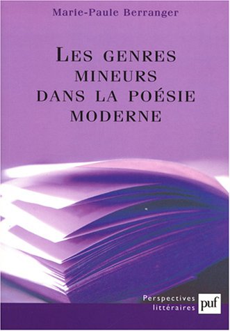 Les  genres mineurs dans la poésie moderne