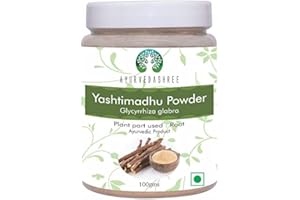 AYURVEDASHREE Yashtimadhu Powder 100 Gm | Natural Mulethi Powder/Licorice Powder Glycyrrhiza glabra | Supports Immunity | Mulethi | Vegan | Non GMO | Gluten Free