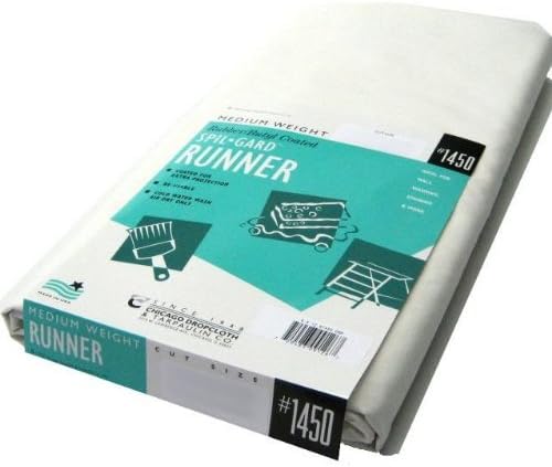 Chicago Dropcloth PS-0415-DEL 4-1/2' x 15' Rubber Butyl Coated Spil-Gard Runner Dropcloth Single Coated Medium Duty (#1450)