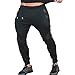 EU Men's Joggers Pants Gym Workout Pant Running Trousers with Pockes Medium Black