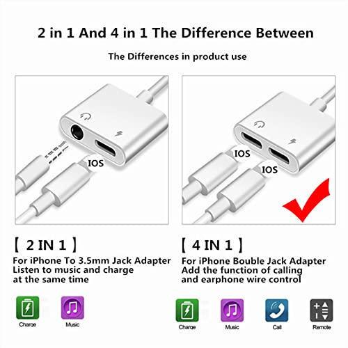 Apple MFi Certified Dual Lightning iPhone Headphones Adapter & iPhone