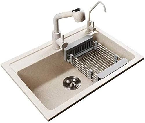 Amazon Com Kitchen Sink Quartz Stone Single Bowl Built In Basin