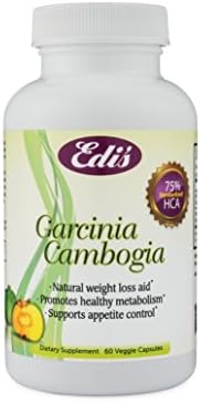 Edi’s Secret 100% Pure Garcinia Cambogia 75% HCA, Weight Loss Aid - 60 Gel Caps, 500mg per Serving, High Absorption