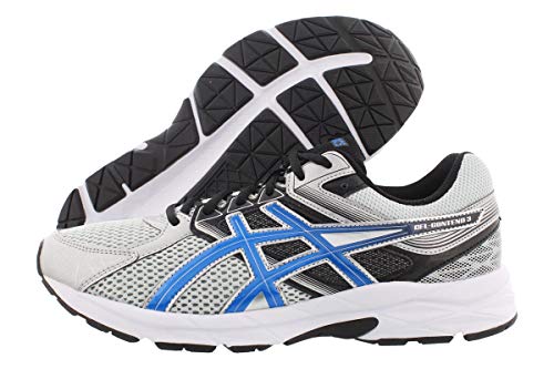 ASICS Men's Gel Contend 3 Running Shoe, Silver/Electric Blue/Black, 10 4E US