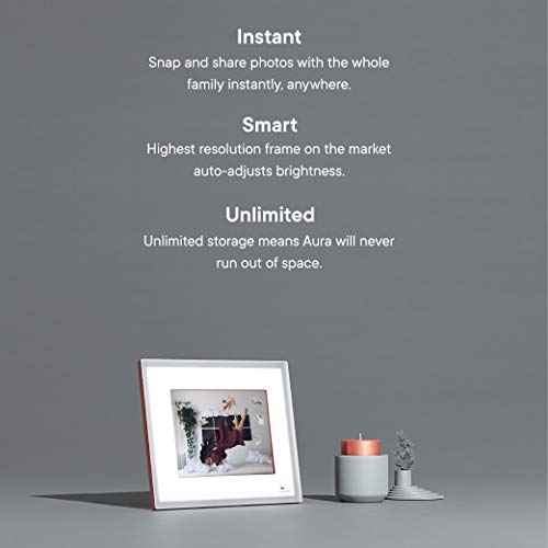 AURA Frames - Oprah's Favorite Things List 2016 - Digital Photo Frame, Add Photos from iPhone & Android App, 9.7” HD Display, Unlimited Storage, Motion and Light Sensor, Wi-Fi, Facial Recognition