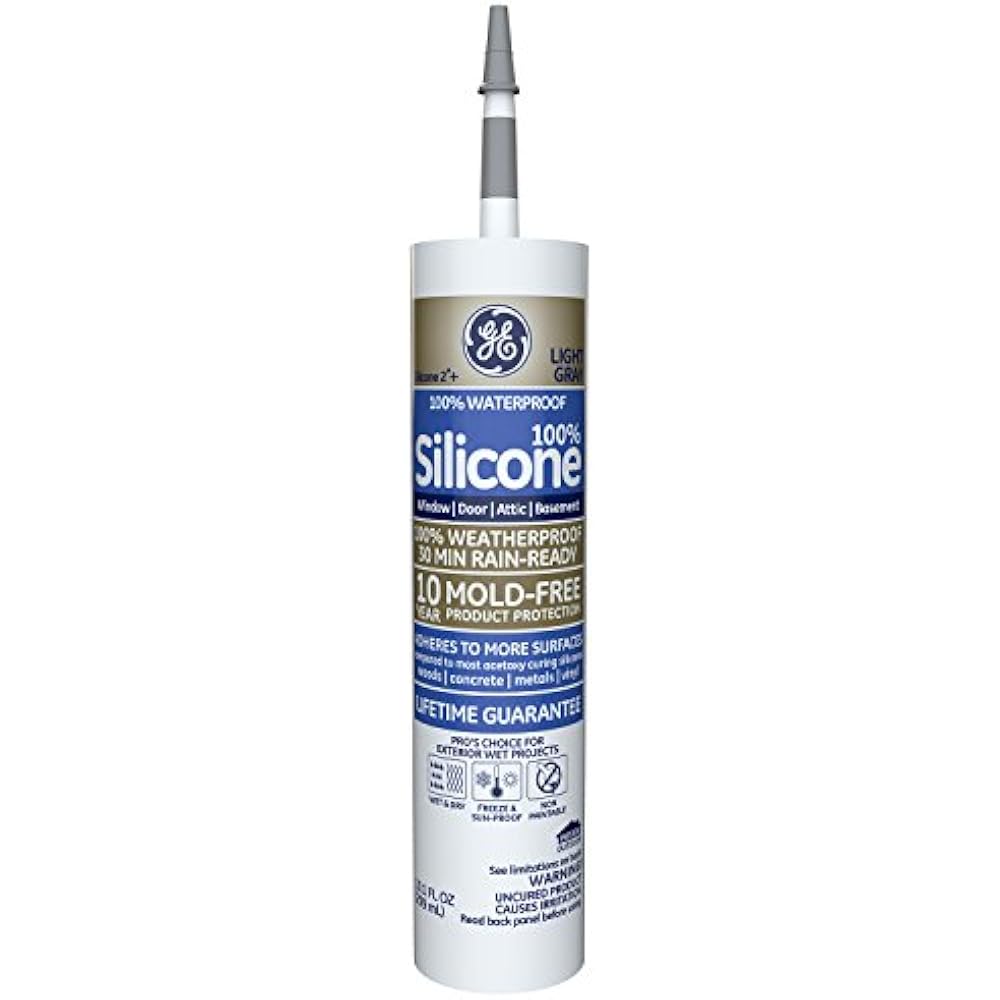 Ge Ge5008 Silicone 2 Window And Door Caulk 10 1 Oz Tube Light Grey Home Tools Ebay