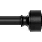 Black Curtain Rods for Windows 72 to 144 Inch(6-12ft), 1 Inch Diameter Heavy Duty Curtain Rod, Adjustable Decorative Drapery 