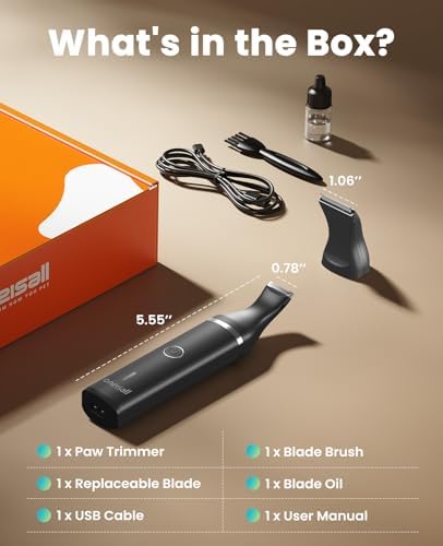 2in1 Pfotentrimmer für Hunde Katze, Ganzkörper, Micro-USB-Ladung