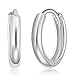 14k REAL White Gold 2mm Thickness Huggie Earrings (10 x 10 mm)
