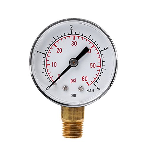 OTGO 0-60 PSI 1/4" NPT Mini Pressure Gauge Pool Spa Filter Water Pressure Measuring