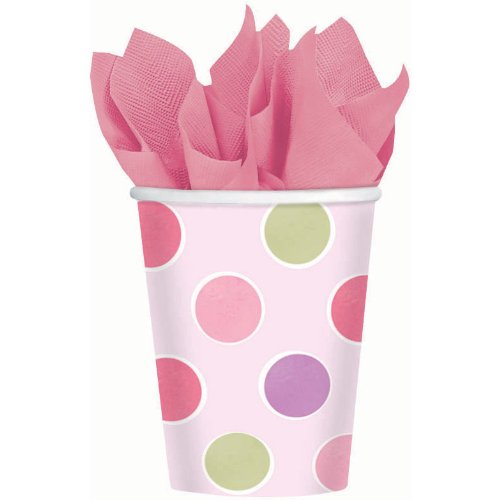 Amscan Pretty Little Princess Baby Shower Party Supply Paper Cups, 9 oz, Pink/Green/Purple