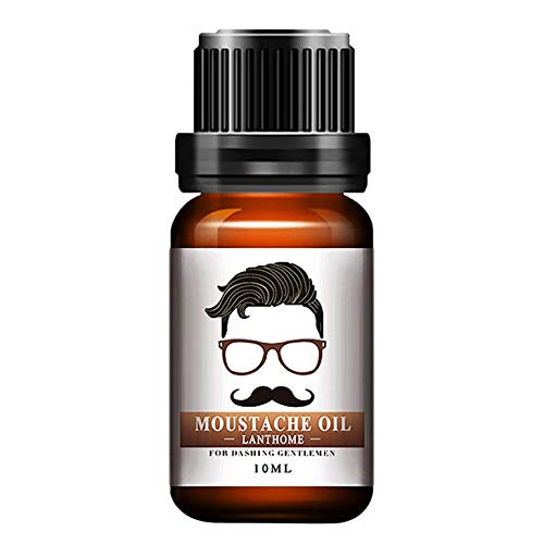 Lovelystar Moustache Oil, Men Natural Organic Styling Moustache Oil Moisturizing Smoothing Dashing Gentlemen Beard Oil Face Hair Care