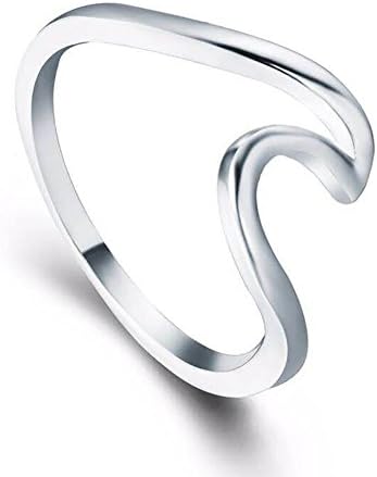 Women‘s 925 Sterling Silver Wave Ring ,Chic Design Perfect Interpretation of The Beauty of You Best Gifts For Girls (7)