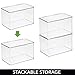 mDesign Plastic Playroom and Gaming Storage Organizer Box Containers with Hinged Lid for Shelves or Cubbies, Holds Small Toys, Building Blocks, Puzzles, Markers, Lumiere Collection, Clear