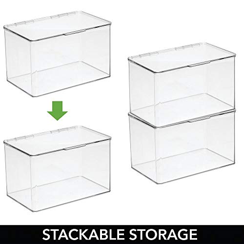 mDesign Small Plastic Home Office Storage Organizer Box Containers with