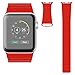 Apple Watch Band, JETech 42mm Genuine Leather Loop with Magnet Lock Strap Replacement Band for Apple Watch 42mm All Models No Buckle Needed (Red) - 2182