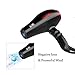 1875W Salon Hair Dryer Negative Ionic Blow Dryer with Air Flow Nozzle 2 Speed and 3 Heat Settings Professional AC motor,Black