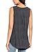 MIROL Womens Spring Sleeveless V Neck Solid Color Casual Swing Shirts Flowy Tank Tops Maternity Blouses with Buttons Gray