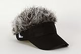 Billy Bob Flair Hair Black Visor with Gray Hair