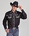 Men's 100% Cotton Retro Western Cowboy Shirt-Black-2XL
