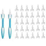 Spiral Ear Wax Removal Remover Tool Kit Silicone Ear Cleaner, 34 Count Flexible Disposable Soft Ear Cleaner Tools Swabs Pick for Removing Wax Including 2 Handle and 32 Replacement Heads Tips (2 Pack)
