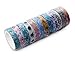 24 Rolls Washi Tape Set- 8mm Wide Decorative Masking Tape for DIY Craft Scrapbooking Gift Wrapping