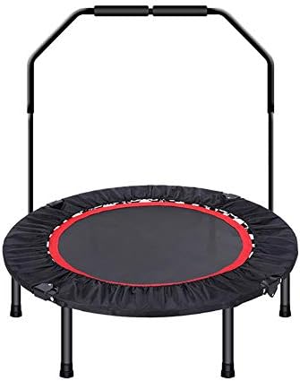 Trampolines YXX Foldable with Adjustable Handrail, Mini Fitness Rebounder for Home Gym Workouts，Black (Size : Diameter:101cm)