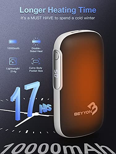 10000mAh Hand Warmers Rechargeable, 18W PD Quick Charge Electric Pocket Hand Warmer with LED Display, Portable Heater/Power Bank, 17hrs Long Lasting, Outdoor, Camping, Hunting, Gift for Men Women