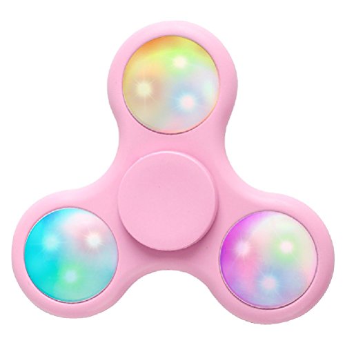 Crystalbella LED Tri Spinner Multi color Figit Fidget Hand Spinner EDC Stocking Stuffer Toy Finger 1Pcs