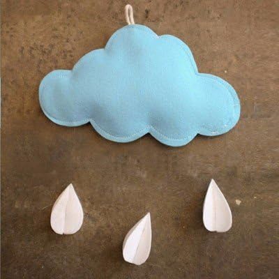 Honice 38x22cm DIY Cartoon Kawaii 3d Cloud Decorative Plush for Baby Kids Room Toy Home Decor (6 Colors Optional) (Blue)