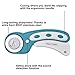 Browill 45mm Rotary Cutter Set Handle Rolling Cutter with 3 Extra Blades and Safety Lock, Sewing Accessories and Supplies for Cutting Fabric Paper Leather Scrapbooking Quilting(Left & Right Hand)