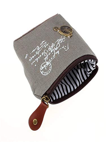 Radorock New Women Lady Girl Retro Coin Bag Purse Wallet Card Case Handbag Gift (Gray) - Thumbnail 2