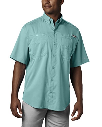 Columbia Men's Tamiami II Short Sleeve Fishing Shirt, Gulf Stream, XX-Large