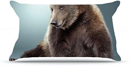 Hubery King Size 20X36 PillowCase Inches Cotton Pillowcases Decorative Pillow Cover with Hidden Zipper Decor Cushion Covers - Animals bear nyashka snout SPOUT wool feet claws For Car