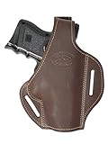 New Barsony Brown Leather Concealment Pancake Holster for Compact 9mm 40 45 Pistols