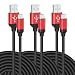 USB C Charge Cable, MIVINE 3 Pack 10Ft Flexible Rubber Type C Fast Charging Cable Data Sync for Samsung Galaxy Note 10 9 8 S8 S9 S10 A9s A8s Google Pixel 3 XL Moto Z LG G6 G7 V40 V35 Oneplus 7 6T ZTE primary