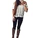 Lisli Women Sexy White Off Shoulder Embroidery Lace Crochet Chiffon Tops Blouse T-shirt,Asian XL