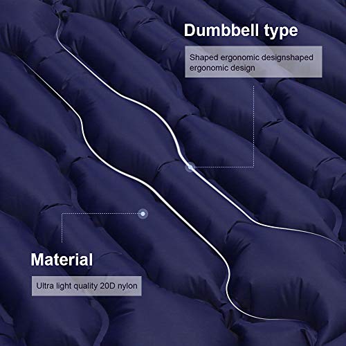 V VONTOX Camping Sleeping Pad - Mat, (Large) Ultra Light Inflatable Sleeping Mat, Suitable for Camping, Backpacking, Hiking, Outingï¼ŒMountaineeringï¼ŒBest Self-Help Mat, Inflatable and Compact