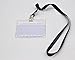 Shenglong Waterproof Clear Plastic Horizontal Badge Holder with Black Lanyard (Pack of 50)