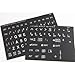 Large Print English Non-Transparent Keyboard Stickers Labels Overlays (Lexan® Polycarbonate, 3M® Adhesive) for The Visually Impaired (Non Transparent - Black with White Letters)