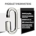 JCPLYNN 304 Stainless Steel D Shape Locking Carabiner Quick Link Chain Connector Keychain Buckle (M4 5/32
