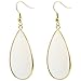 SUNYIK Women's White Shell Round Teardrop Dangle Earrings