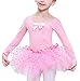 Toddler Ballet Tutu Skirt Long Sleeve Dancing Outfit Gymnastics Leotard for Latin Sumba Lumba