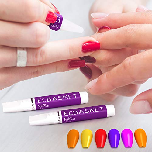 Nail Glue for Acrylic Nails - 10Pcs Adhesive Super Bond for Fake Nails Tips ECBASKET Professional Nail Glue for Artifical False Nails Long Lasting 0.07oz/pcs - Thumbnail 5