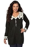 Roamans Women's Plus Size Jacquard Fondue Sweater