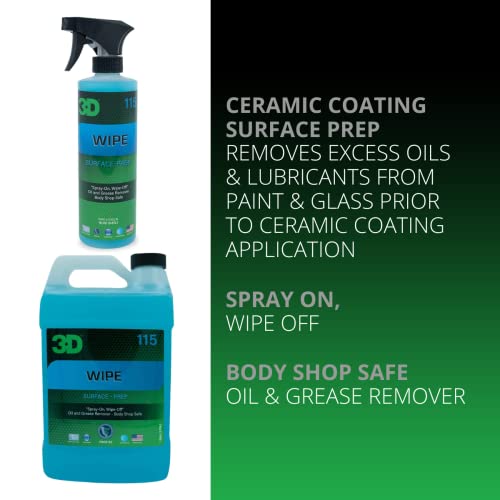 3D Wipe Ceramic Coating Surface Prep Removes Excess Oils & Lubricants